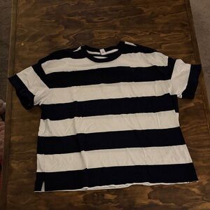 Old Navy Navy and White Striped Tee